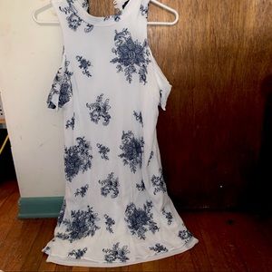 Floral cold shoulder dress